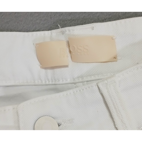 Boss Hugo Boss Men 32x30 White Stretch Cashmere-Touch Slim‎ Fit Candiani Jeans - Picture 12 of 16